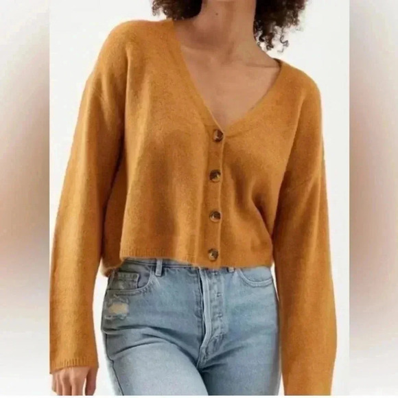 NWT Billabong Short N Sweet Cropped Cardigan Sweater Size Medium - Picture 9 of 14